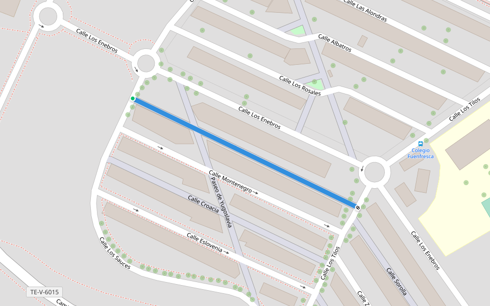 Calle de Bosnia walking route map in Teruel