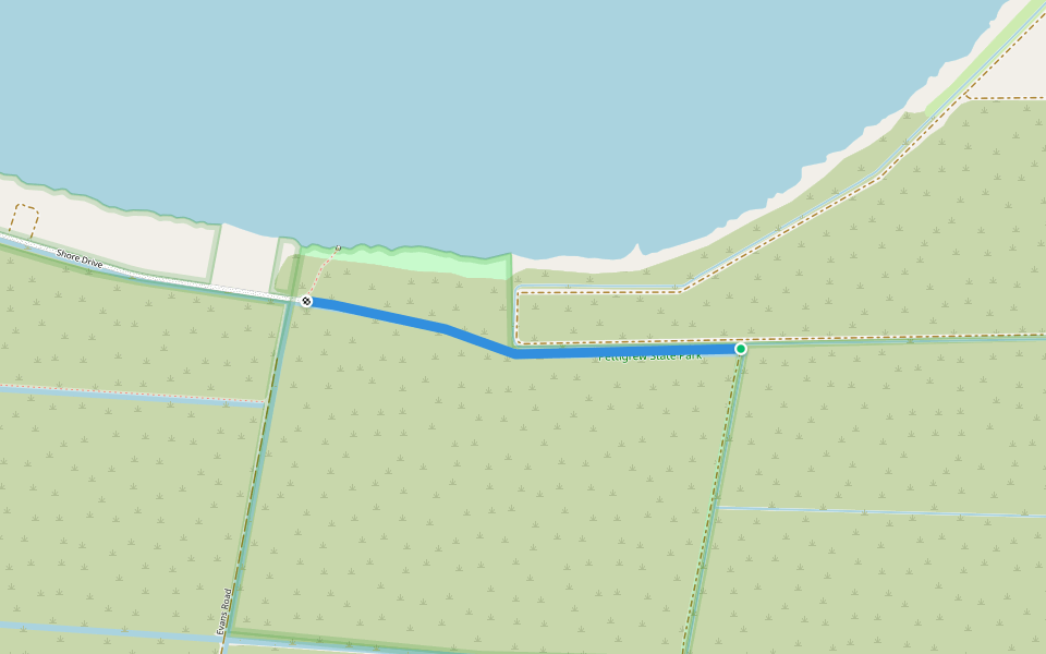 Shore Drive walking route map in Creswell
