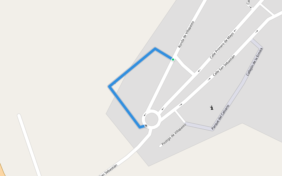 Parque de la Marcela walking route map in El Coronil