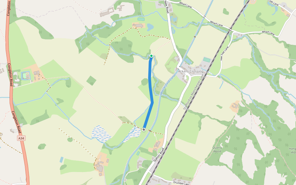 Odd Rode FP25 walking route map in Ackers Crossing