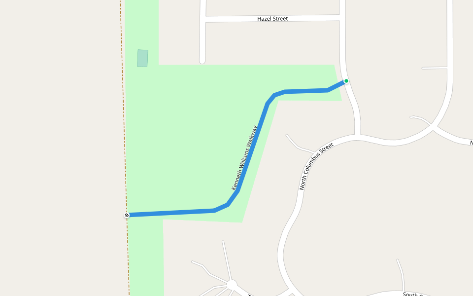 Kenneth Williams Walkway walking route map in North Pekin