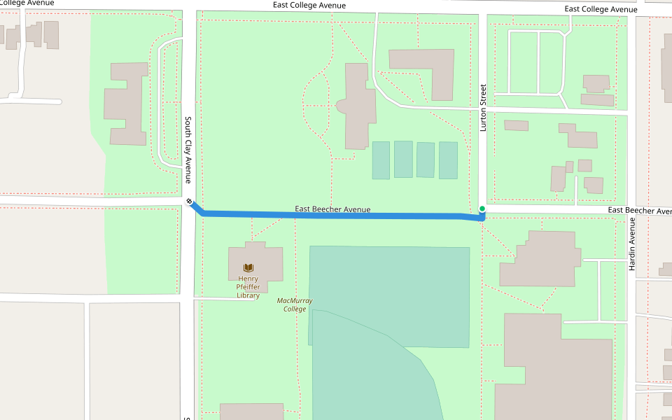East Beecher Avenue walking route map in Jacksonville
