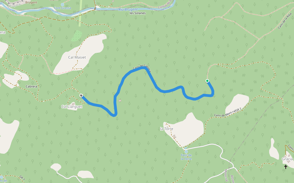 Camí de Cabrera walking route map in Mont-ral