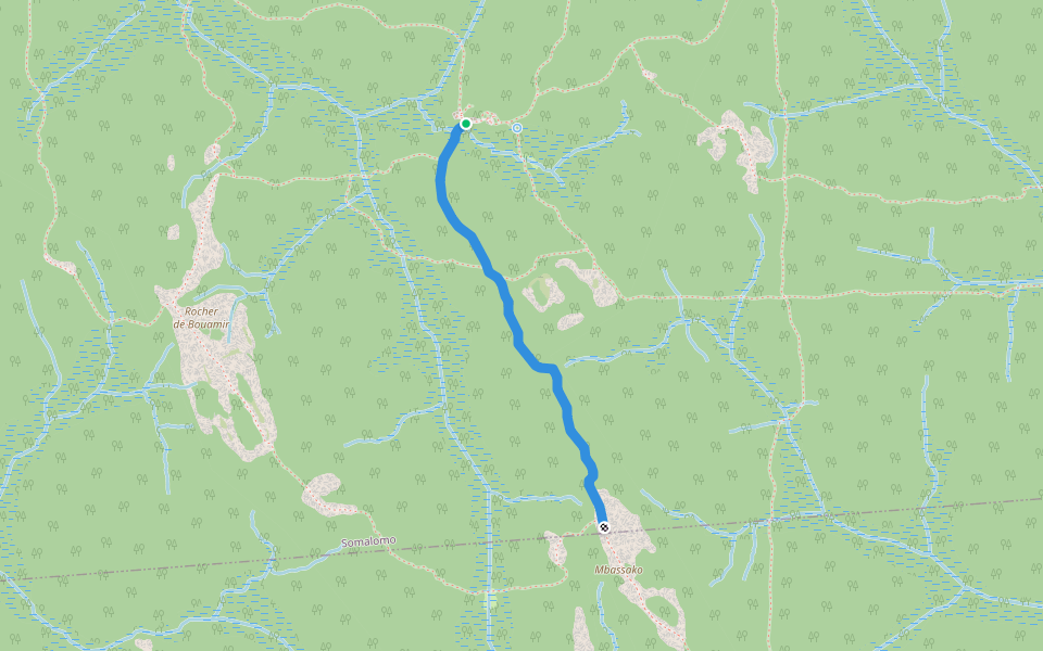 Mbassako walking route map in Chouam