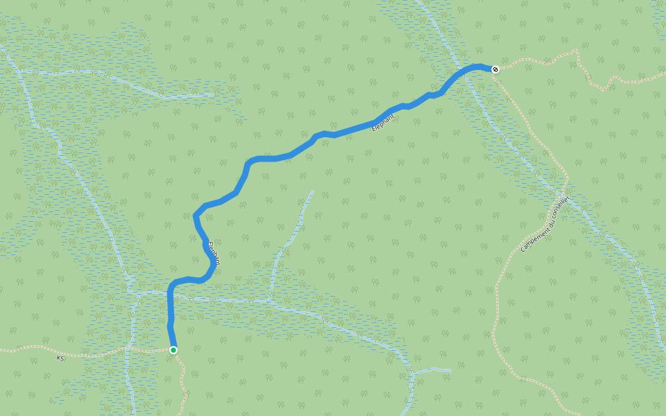 Elephant walking route map in Chouam
