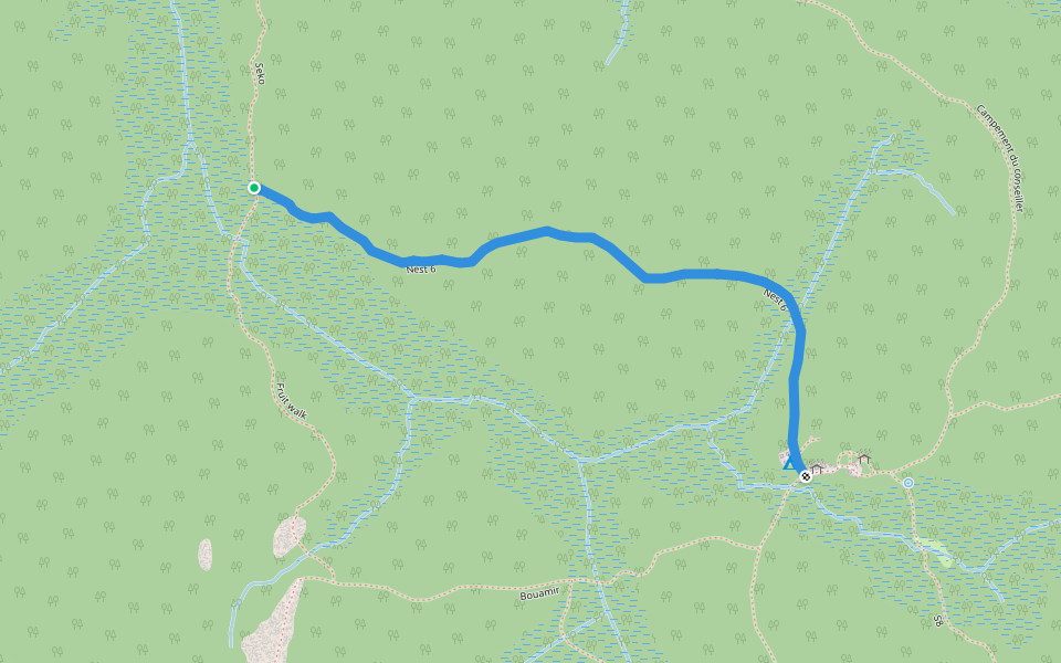 Nest 6 walking route map in Chouam