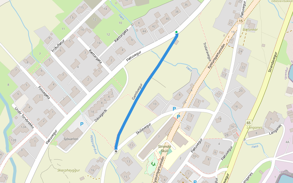 Gamlivegur walking route map in Nordragota