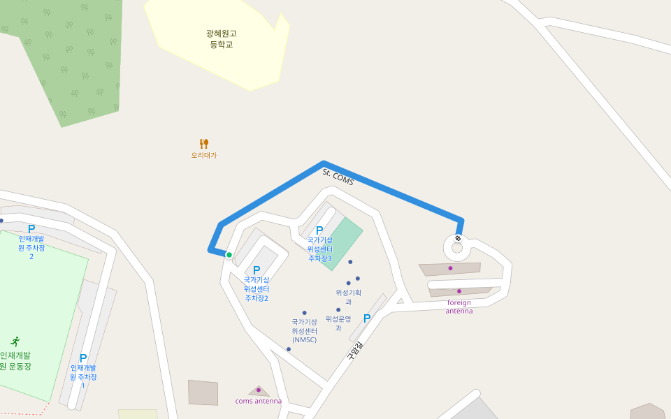St. COMS walking route map in Jincheon