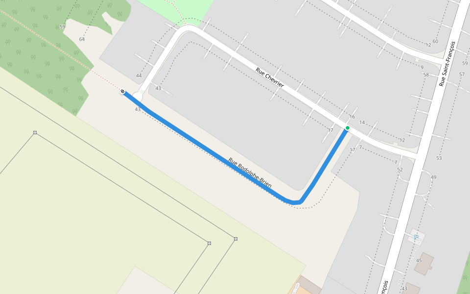 Rue Gustave-Boyer walking route map in Rigaud