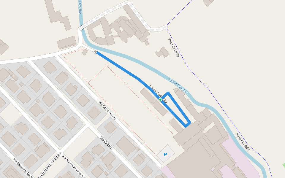 Largo Carlo Cini walking route map in Vittorio Veneto