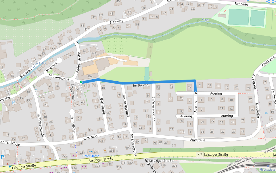 Im Bruche walking route map in Kaufungen