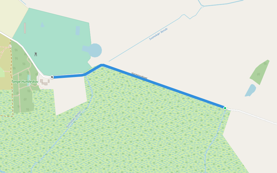 Varmingdiget walking route map in Ribe