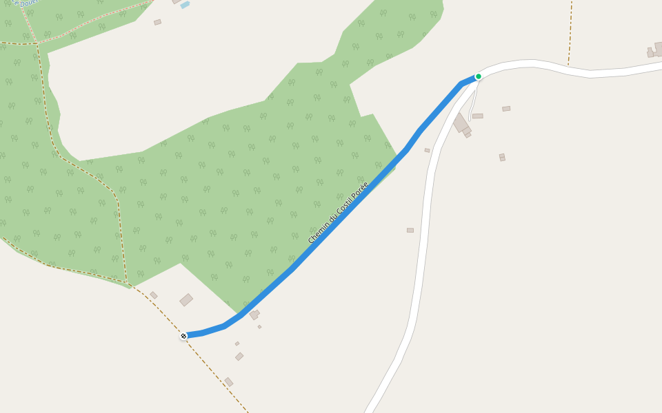 Chemin du Costil Porée walking route map in Beaumont-en-Auge