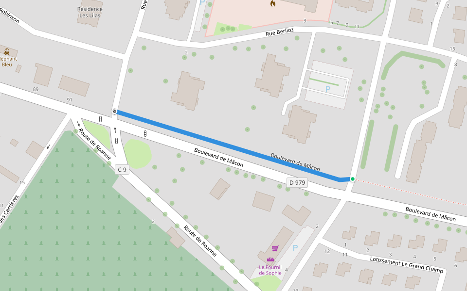 Boulevard de Mâcon walking route map in Digoin