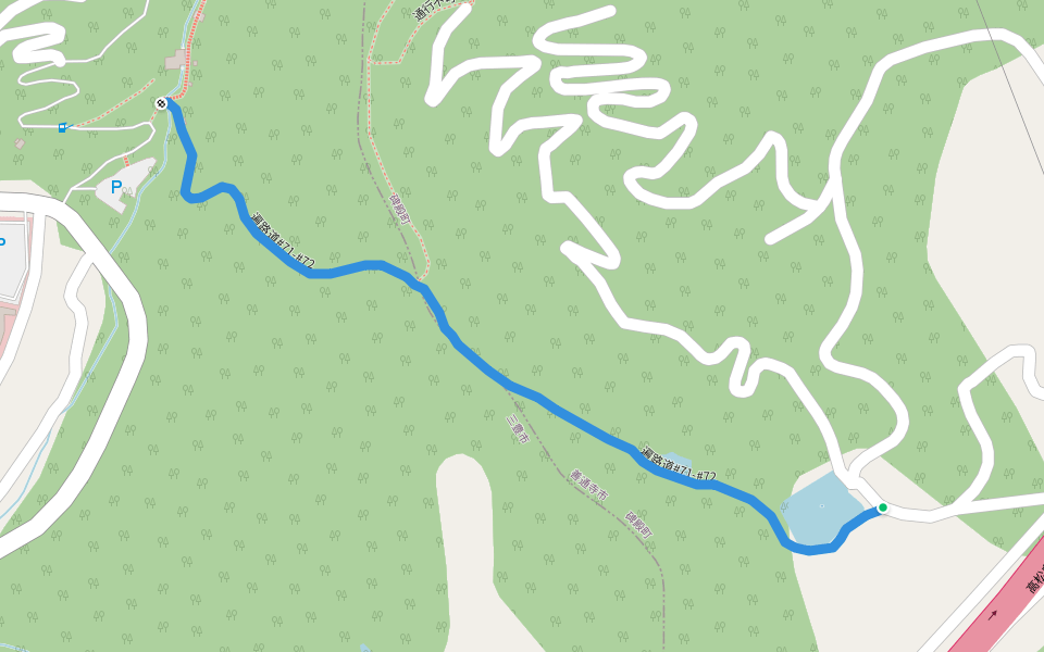 遍路道#71-#72 walking route map in Zentsuji