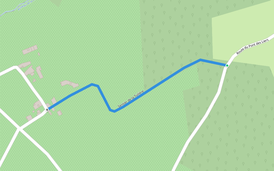 Sentier de la Tuilière walking route map in Puisseguin