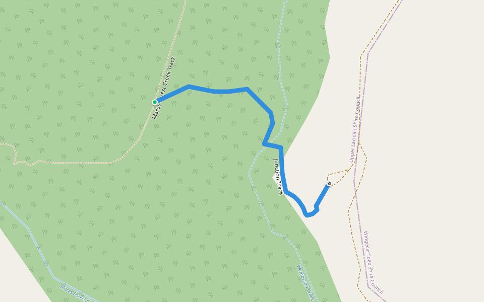 Junction Track walking route map in Wombeyan Caves