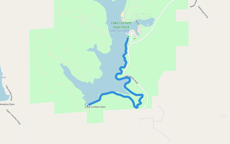 Lakeside Trail walking route map in Coker