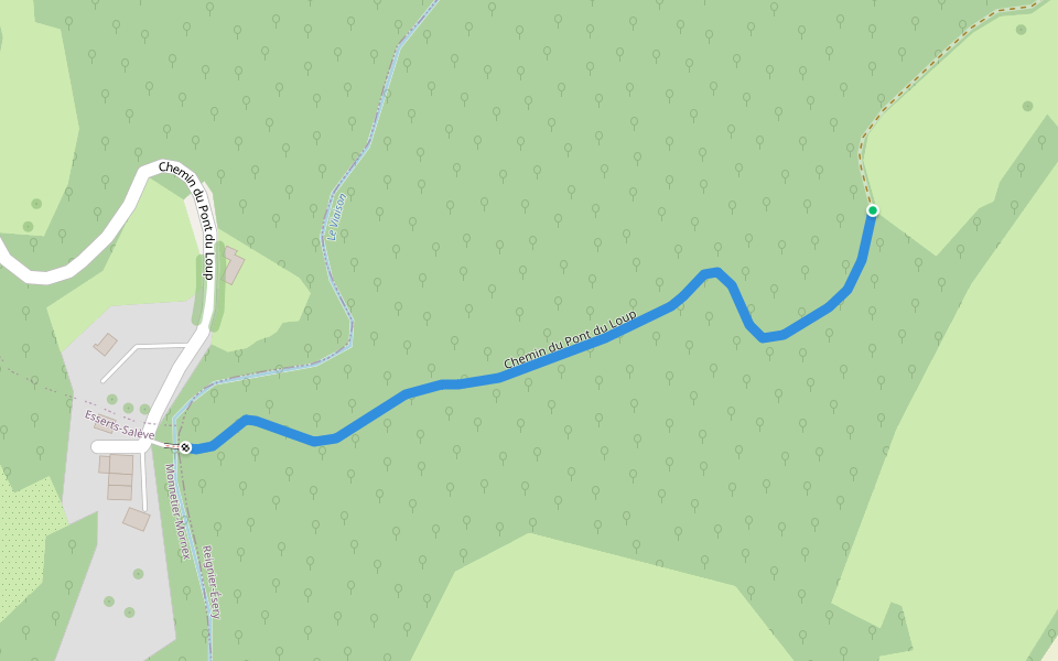 Chemin du Pont du Loup walking route map in Reignier-Esery