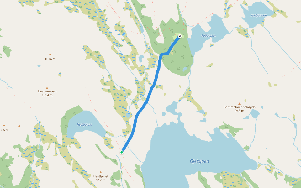Forsøket walking route map in Feragen