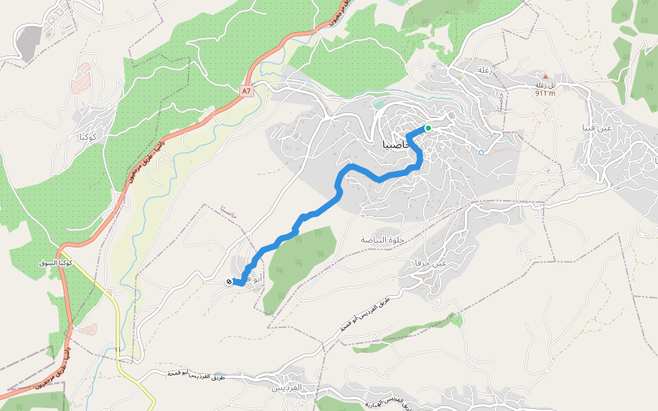 درب الجبل اللبناني قسم 26 walking route map in Hasbaiyya