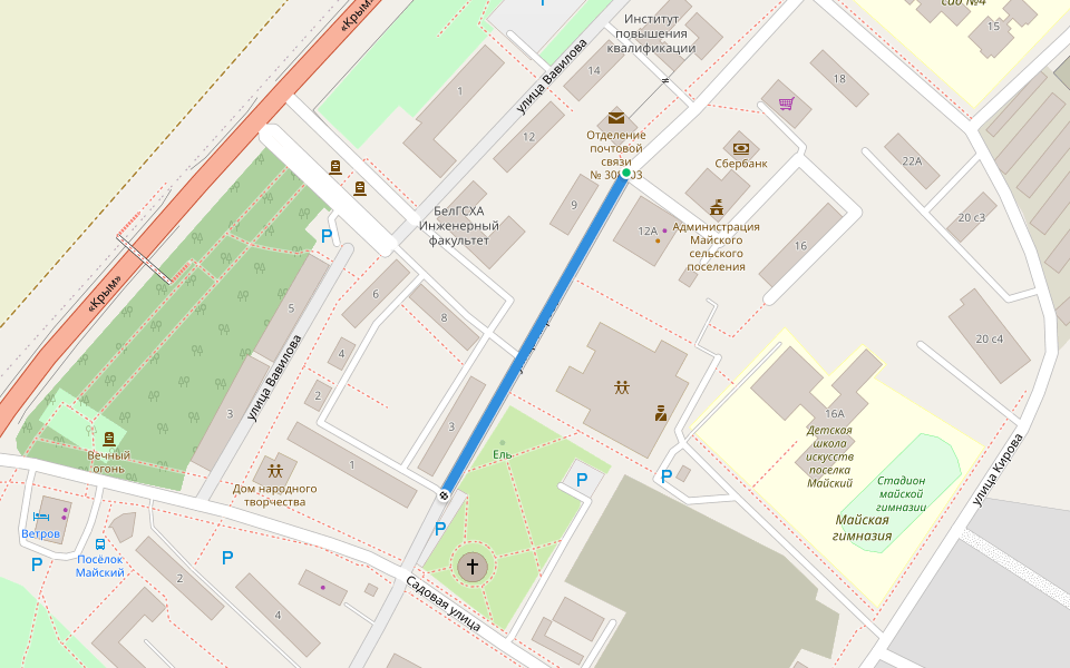 улица Кирова walking route map in Maiskii