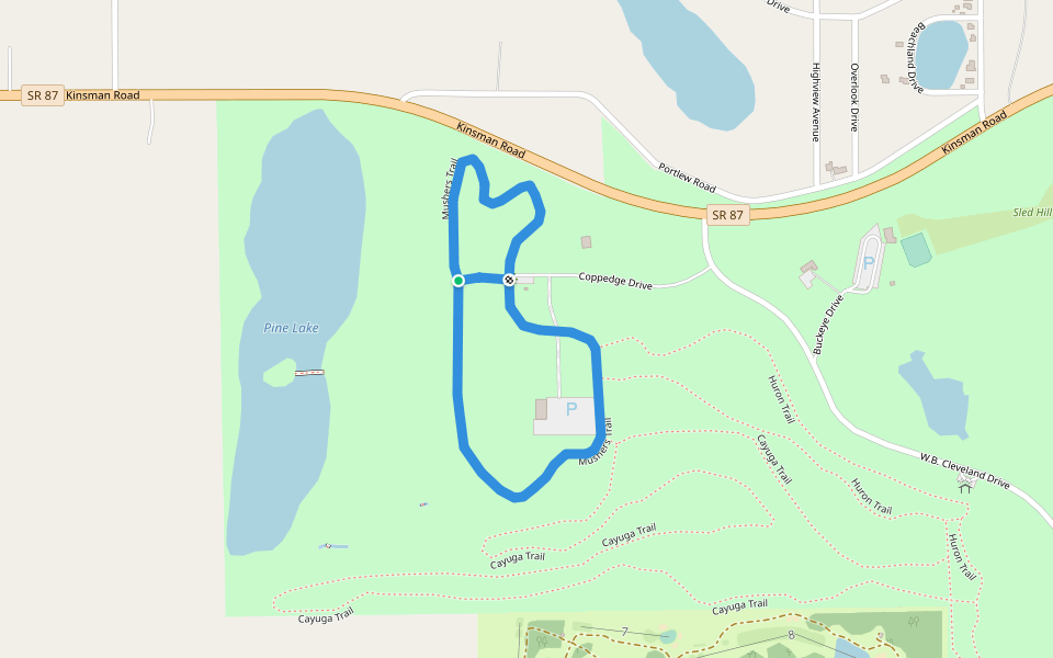 Mushers Trail walking route map in Novelty