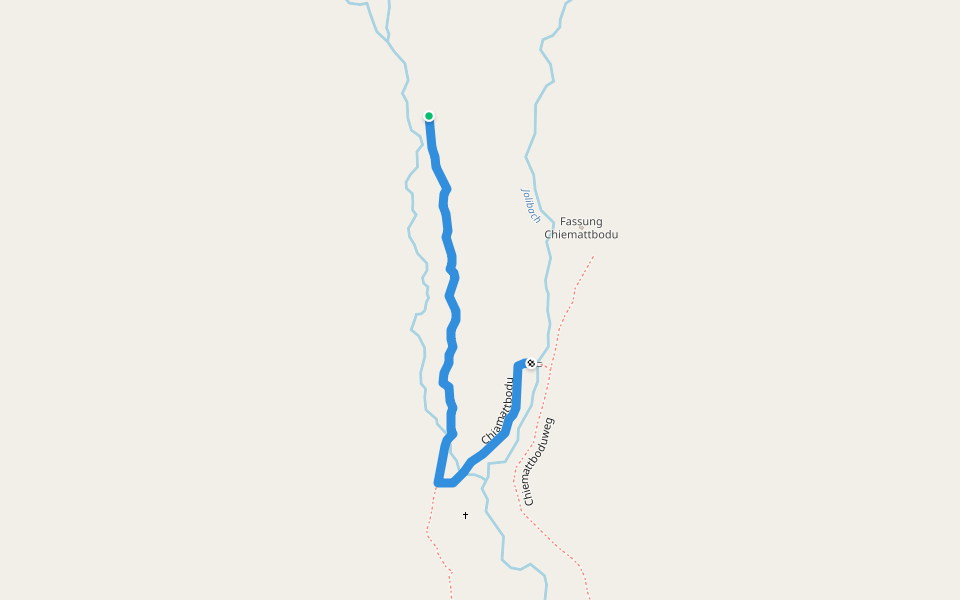 Chiamattbodu walking route map in Niedergesteln