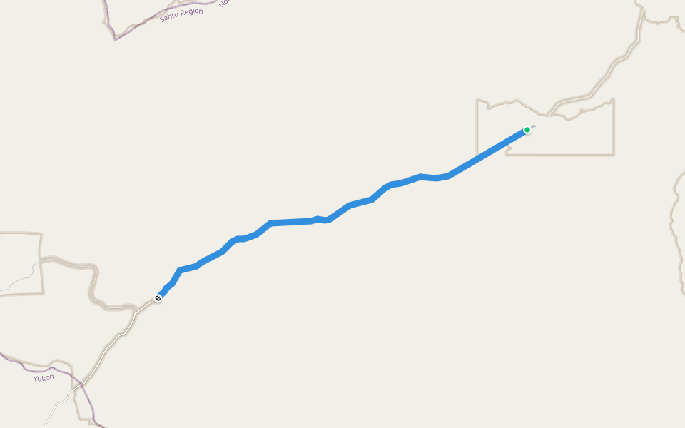 Canol Trail walking route map in Fort Good Hope