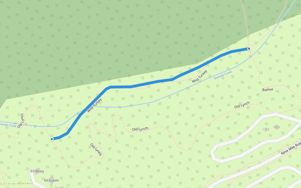 Wild Turkey walking route map in Granby