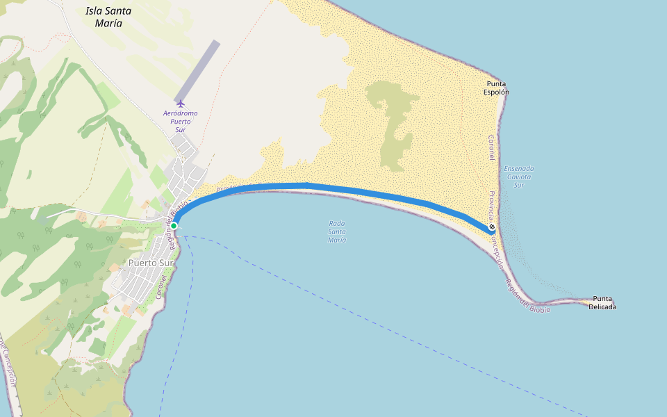 A Punta Delicada walking route map in Punta Lavapie