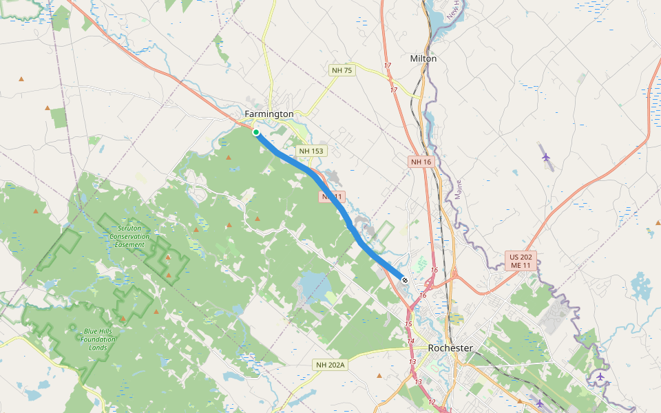Farmington Recreational Rail-Trail walking route map in Farmington