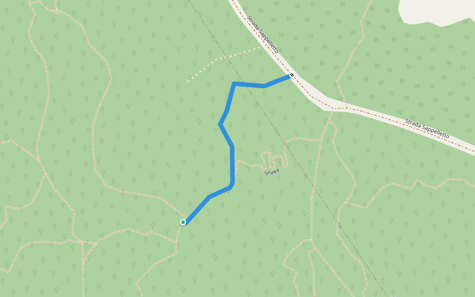 MTB Hairpin walking route map in Saliceto