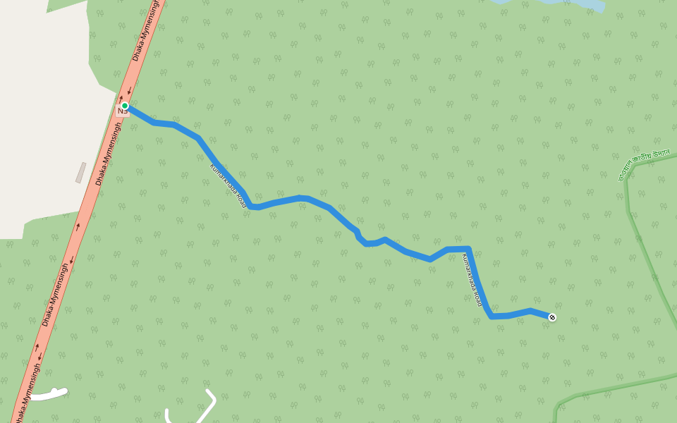 Kumarkhada Road walking route map in Gazipur