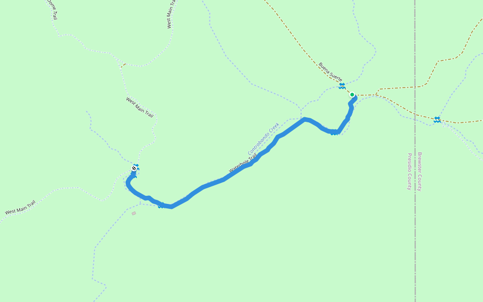 Waterhole Trail walking route map in Redford