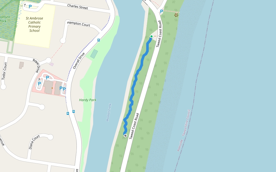 Stan Hardy Memorial Walking Track walking route map in Pottsville