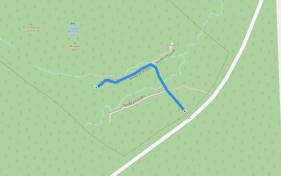 Senda de acceso walking route map in Sokodé