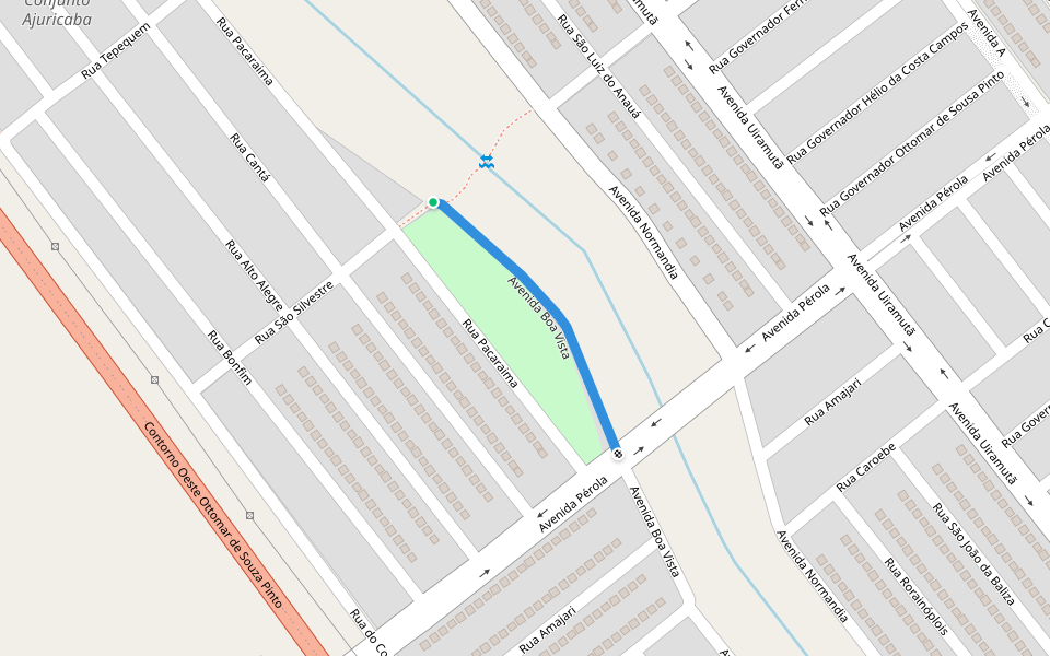 Avenida Boa Vista walking route map in Boa Vista