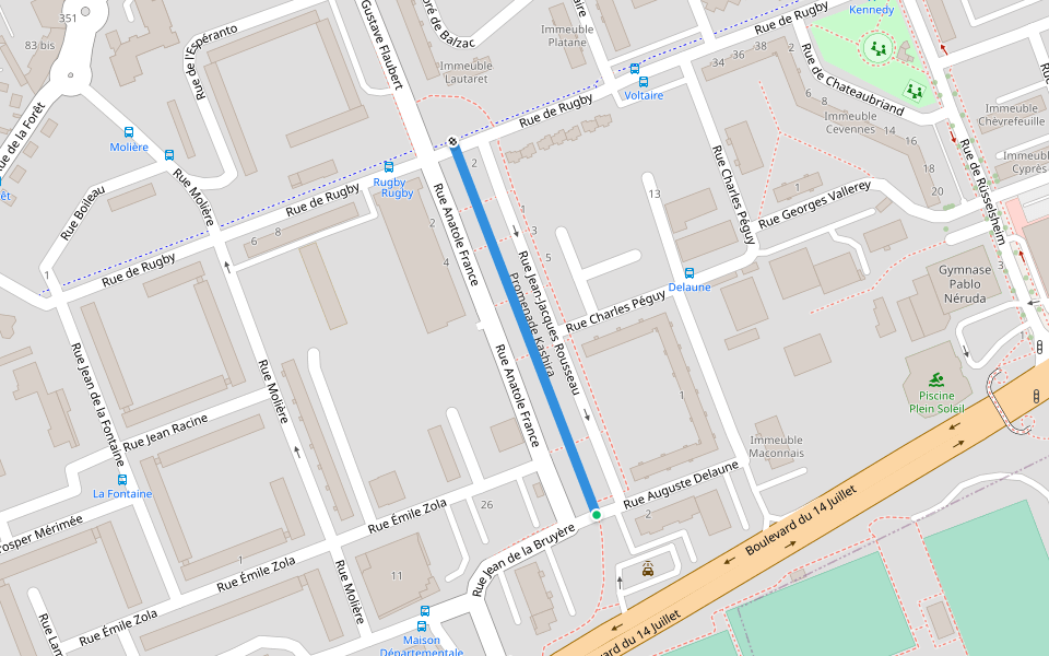 Promenade Kashira walking route map in Évreux
