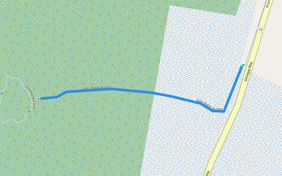 Jacks Ridge Access walking route map in Nambucca Heads