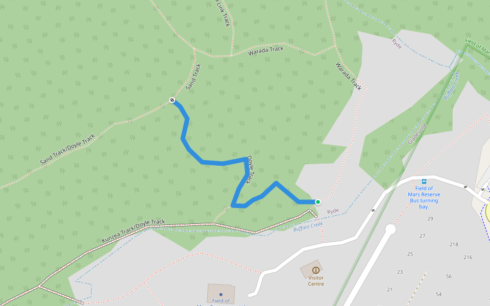 Doyle Track walking route map in Gladesville