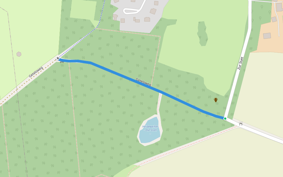 Geteloweg walking route map in Uelsen