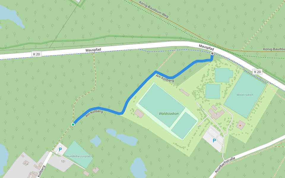 Am Kollberg walking route map in Troisdorf