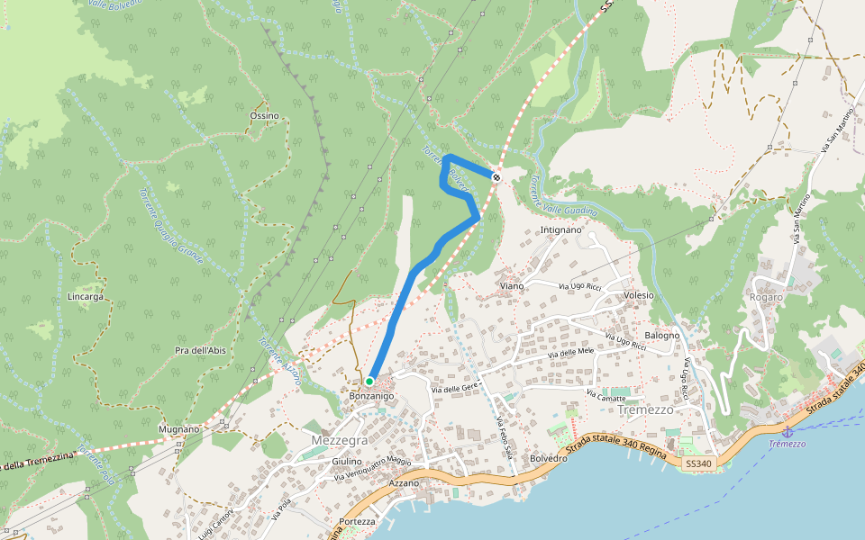 Via dei Fossili walking route map in Azzano