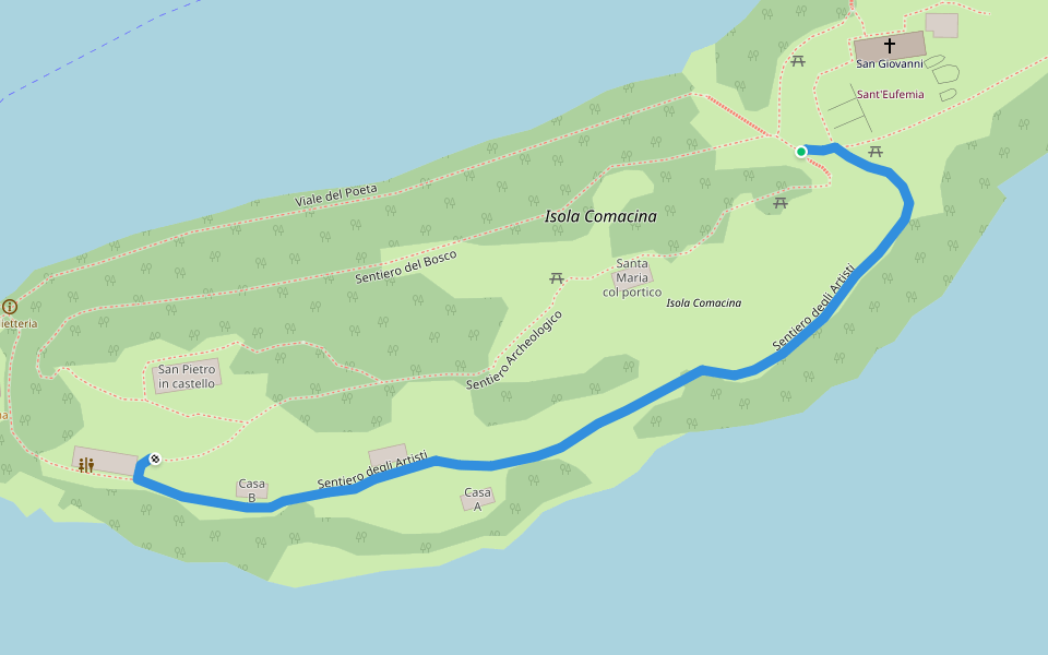 Sentiero degli Artisti walking route map in Ossuccio