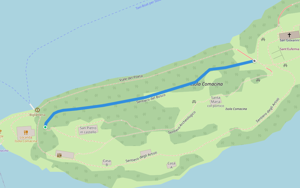 Sentiero del Bosco walking route map in Sala Comacina