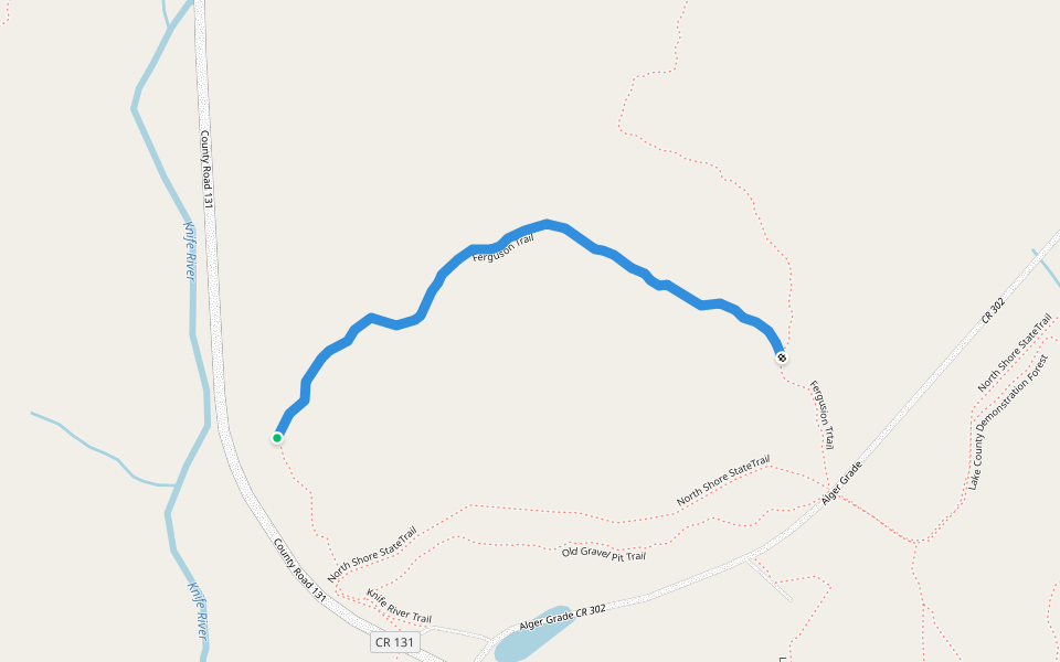 Ferguson Trail walking route map in Two Harbors