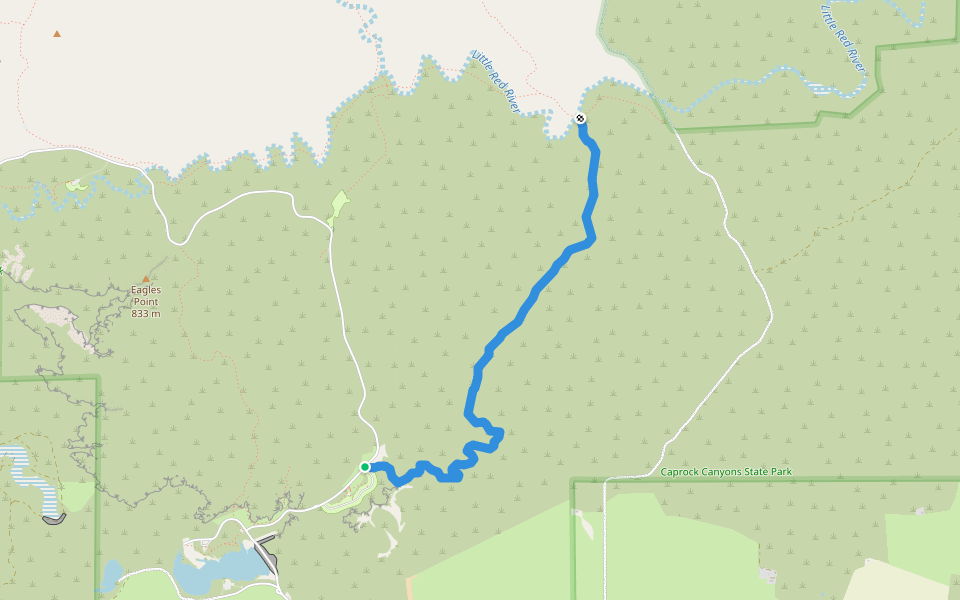 Trail I - Canyon Rim Trail walking route map in Quitaque