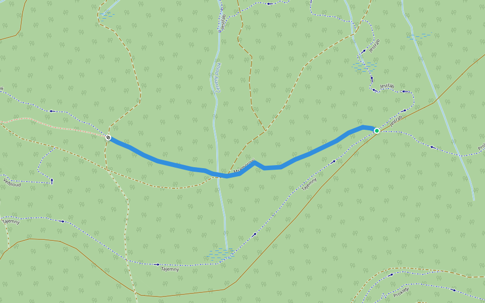 Mramorový walking route map in Stará Červená Voda
