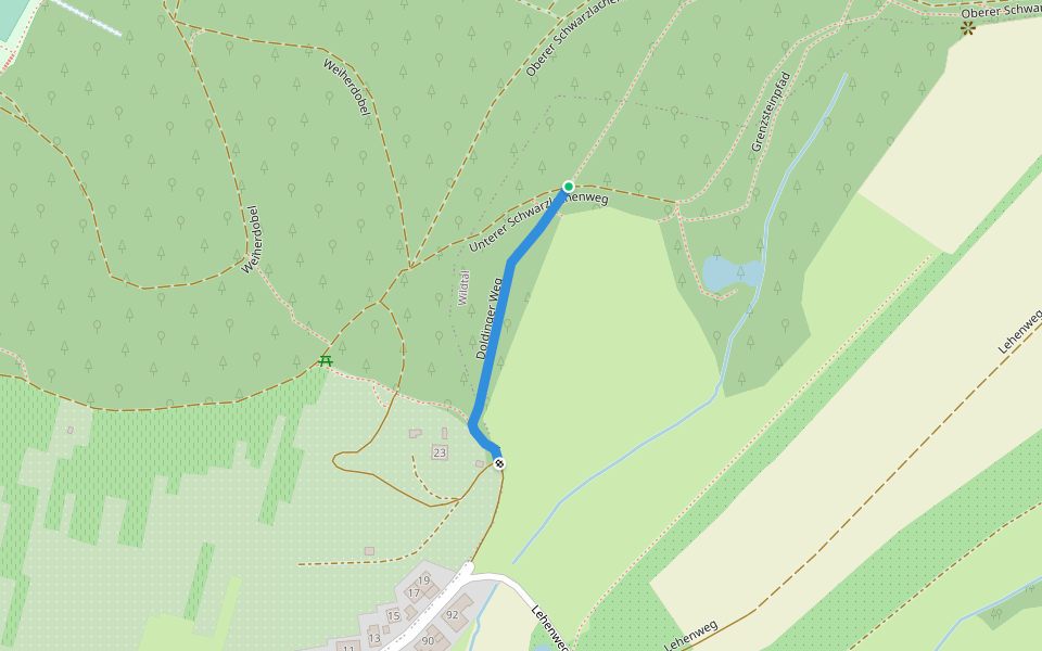 Doldinger Weg walking route map in Gundelfingen